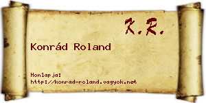 Konrád Roland névjegykártya